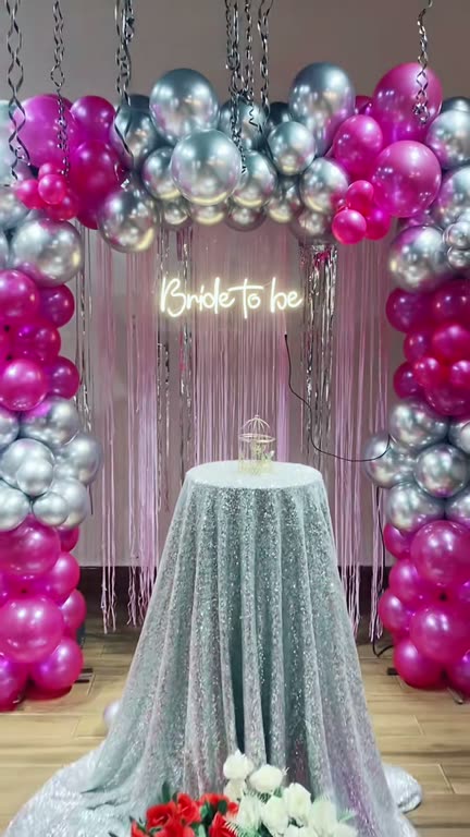 Bride to be, pink and chrome, decorated by Event Integration in Faisalabad