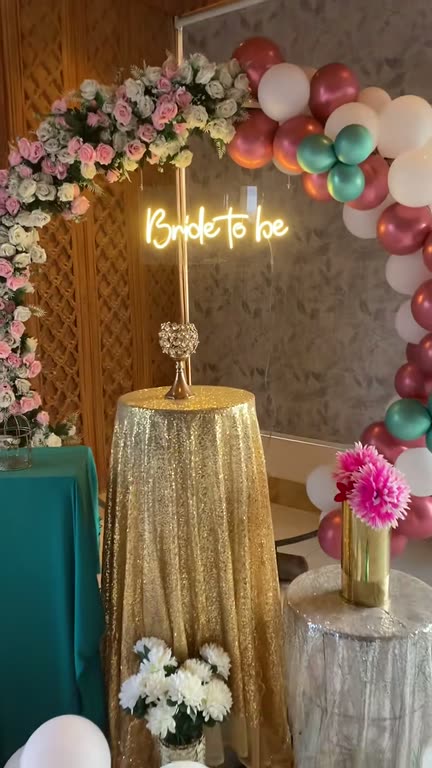 Bride to be, teal and gold, decorated by Event Integration in Faisalabad