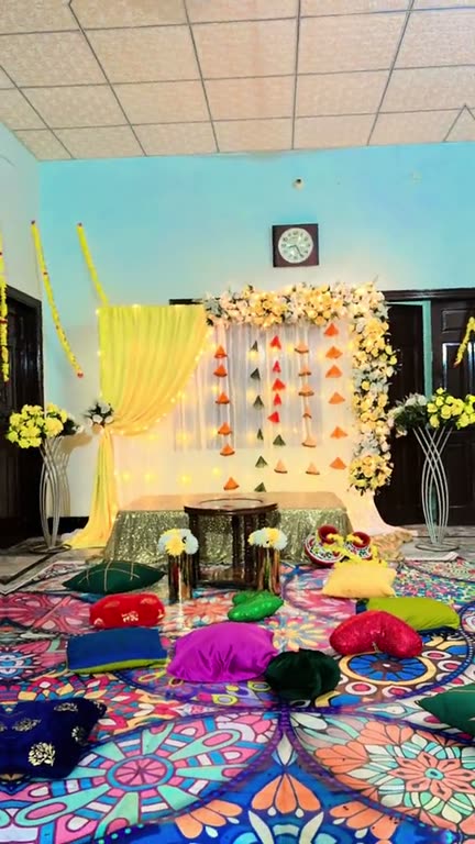 Mayoun in marigold, decorated by Event Integration in Faisalabad