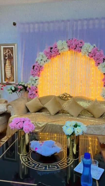 Nikkah stage of lights, decorated by Event Integration in Faisalabad