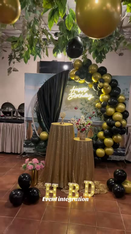 Black and gold birthday, Tandoori restaurant, decorated by Event Integration in Faisalabad