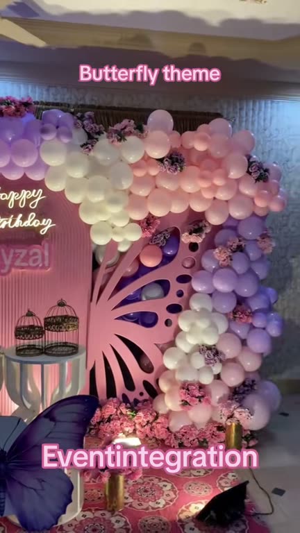 Butterfly theme, decorated by Event Integration in Faisalabad