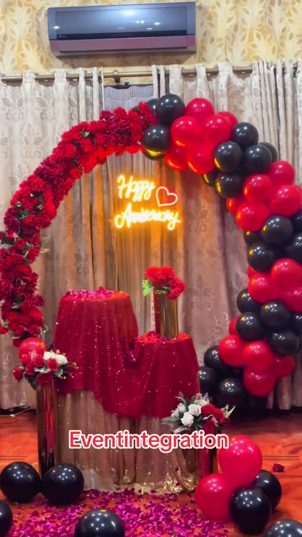 Anniversary in red, decorated by Event Integration in Faisalabad