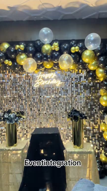 Shimmer wall, decorated by Event Integration in Faisalabad