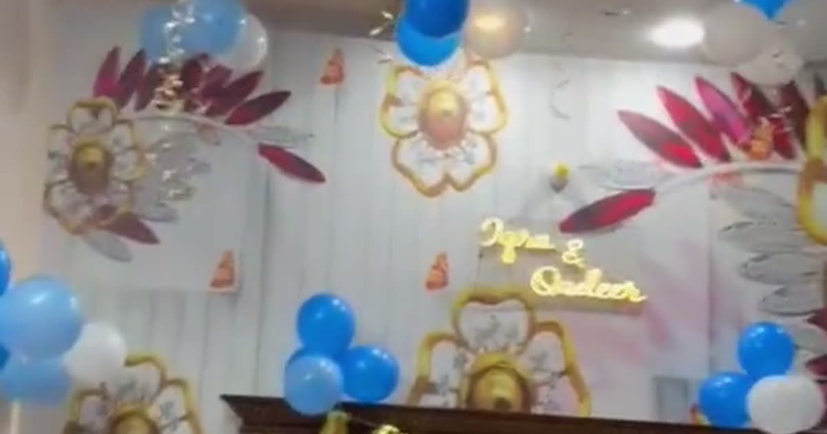 A welcome baby balloon room decorated by Event Integration in Faisalabad